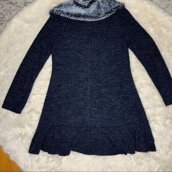 Sz Medium Blue & Gray Faux fur collar jacket - Picture 5 of 6